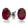Garnet Earrings: Garnet Jewelry: 2 Carat Oval Shape Garnet Stud Earrings In Sterling Silver
 Image-1