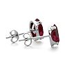 Garnet Earrings: Garnet Jewelry: 2 Carat Oval Shape Garnet Stud Earrings In Sterling Silver
 Image-3
