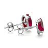 2 Carat Oval Shape Ruby Stud Earrings In Sterling Silver Image-3