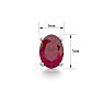 2 Carat Oval Shape Ruby Stud Earrings In Sterling Silver Image-4