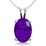 3/4 Carat Oval Shape Amethyst Necklace In Sterling Silver, 18 Inches Image-1