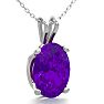 3/4 Carat Oval Shape Amethyst Necklace In Sterling Silver, 18 Inches Image-2