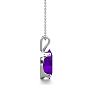 3/4 Carat Oval Shape Amethyst Necklace In Sterling Silver, 18 Inches Image-3