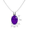 3/4 Carat Oval Shape Amethyst Necklace In Sterling Silver, 18 Inches Image-4