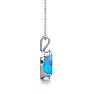 1 Carat Oval Shape Blue Topaz Necklace In Sterling Silver, 18 Inches Image-3