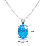 1 Carat Oval Shape Blue Topaz Necklace In Sterling Silver, 18 Inches Image-4