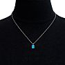1 Carat Oval Shape Blue Topaz Necklace In Sterling Silver, 18 Inches Image-5