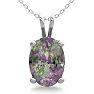 1 Carat Oval Shape Mystic Topaz Necklace In Sterling Silver, 18 Inches