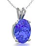 1 Carat Oval Shape Tanzanite Necklace In Sterling Silver, 18 Inches Image-2
