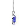 1 Carat Oval Shape Tanzanite Necklace In Sterling Silver, 18 Inches Image-3