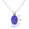 1 Carat Oval Shape Tanzanite Necklace In Sterling Silver, 18 Inches Image-4