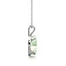 3/4 Carat Oval Shape Green Amethyst Necklace In Sterling Silver, 18 Inches Image-3