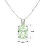 3/4 Carat Oval Shape Green Amethyst Necklace In Sterling Silver, 18 Inches Image-4