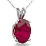 1 Carat Oval Shape Ruby Necklace In Sterling Silver, 18 Inches Image-2