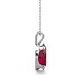 1 Carat Oval Shape Ruby Necklace In Sterling Silver, 18 Inches Image-3