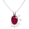 1 Carat Oval Shape Ruby Necklace In Sterling Silver, 18 Inches Image-4