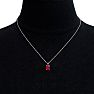 1 Carat Oval Shape Ruby Necklace In Sterling Silver, 18 Inches Image-5