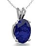 1 Carat Oval Shape Sapphire Necklace In Sterling Silver, 18 Inches Image-2