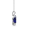 1 Carat Oval Shape Sapphire Necklace In Sterling Silver, 18 Inches Image-3