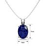 1 Carat Oval Shape Sapphire Necklace In Sterling Silver, 18 Inches Image-4