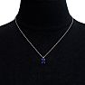 1 Carat Oval Shape Sapphire Necklace In Sterling Silver, 18 Inches Image-5