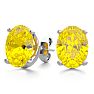 2 Carat Oval Shape Citrine Stud Earrings In Sterling Silver Image-1