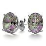 3 Carat Oval Shape Mystic Topaz Stud Earrings In Sterling Silver Image-1
