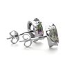 3 Carat Oval Shape Mystic Topaz Stud Earrings In Sterling Silver Image-3