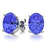 2 1/2 Carat Oval Shape Tanzanite Stud Earrings In Sterling Silver Image-1