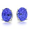 2 1/2 Carat Oval Shape Tanzanite Stud Earrings In Sterling Silver Image-2