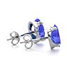 2 1/2 Carat Oval Shape Tanzanite Stud Earrings In Sterling Silver Image-3