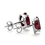Garnet Earrings: Garnet Jewelry: 3 Carat Oval Shape Garnet Stud Earrings In Sterling Silver Image-3