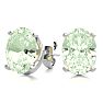 2 Carat Oval Shape Green Amethyst Stud Earrings In Sterling Silver Image-1
