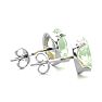 2 Carat Oval Shape Green Amethyst Stud Earrings In Sterling Silver Image-3