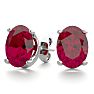 3 Carat Oval Shape Ruby Stud Earrings In Sterling Silver Image-1