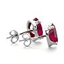 3 Carat Oval Shape Ruby Stud Earrings In Sterling Silver Image-3