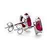 3 Carat Oval Shape Ruby Stud Earrings In Sterling Silver Image-3