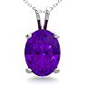 1 Carat Oval Shape Amethyst Necklace In Sterling Silver, 18 Inches Image-1