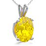 1 Carat Oval Shape Citrine Necklace In Sterling Silver, 18 Inches Image-2