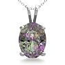 1-1/2 Carat Oval Shape Mystic Topaz Necklace In Sterling Silver, 18 Inches Image-1