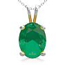 1 Carat Oval Shape Emerald Necklaces In Sterling Silver, 18 Inch Chain Image-1