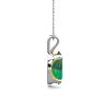 1 Carat Oval Shape Emerald Necklaces In Sterling Silver, 18 Inch Chain Image-3