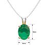 1 Carat Oval Shape Emerald Necklaces In Sterling Silver, 18 Inch Chain Image-4