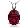 Garnet Necklace: Garnet Jewelry: 1 1/2 Carat Oval Shape Garnet Necklace In Sterling Silver, 18 Inches Image-1