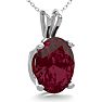 Garnet Necklace: Garnet Jewelry: 1 1/2 Carat Oval Shape Garnet Necklace In Sterling Silver, 18 Inches Image-2