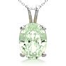 1 Carat Oval Shape Green Amethyst Necklace In Sterling Silver, 18 Inches Image-1