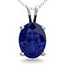 1 1/2 Carat Oval Shape Sapphire Necklace In Sterling Silver, 18 Inches Image-1