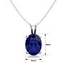 1 1/2 Carat Oval Shape Sapphire Necklace In Sterling Silver, 18 Inches Image-4