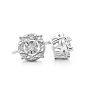 1/10 Carat Diamond Halo Earrings in Sterling Silver Image-1