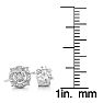 1/10 Carat Diamond Halo Earrings in Sterling Silver Image-4